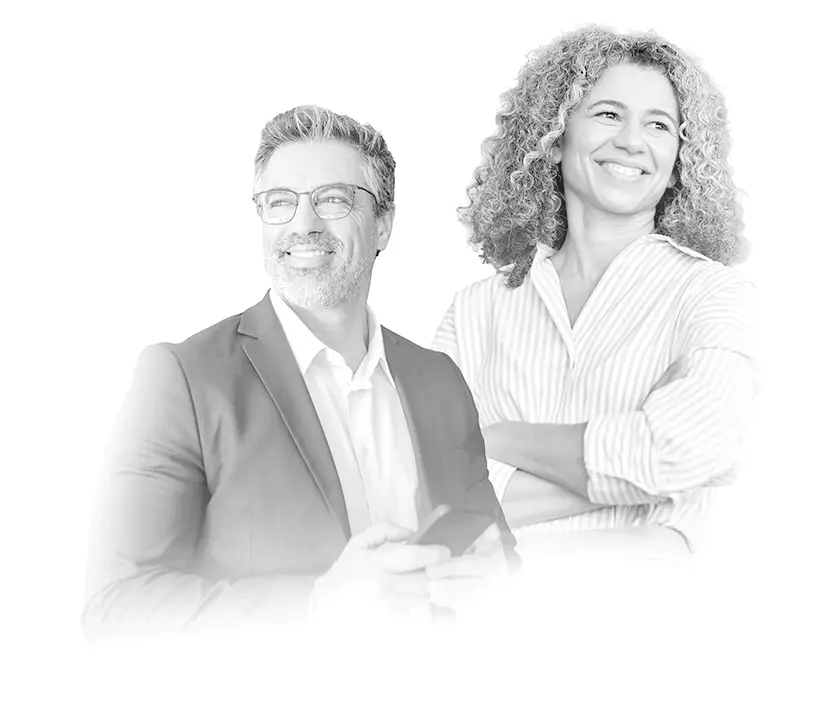 Business Man & Woman Smiling